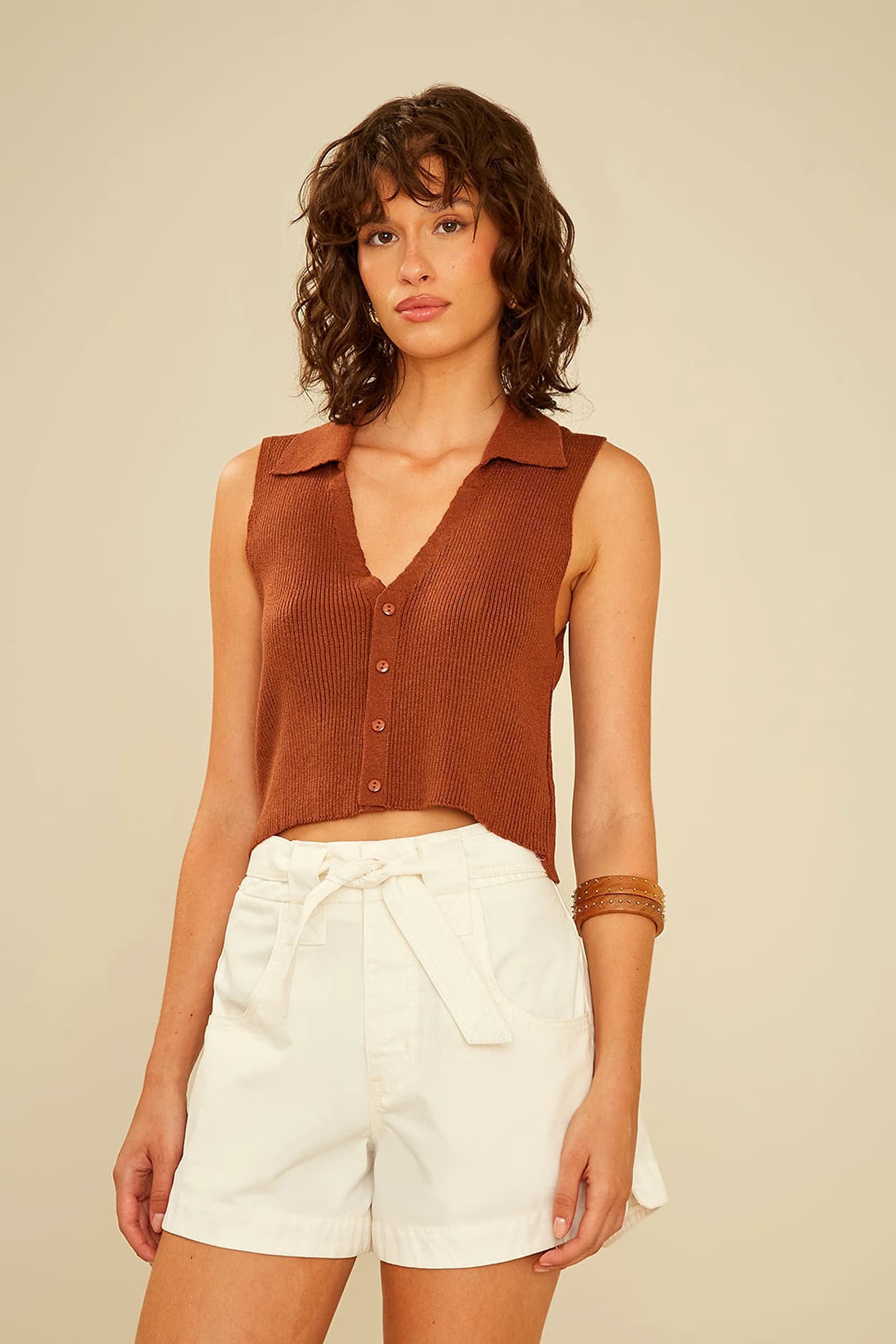 short sarja mery faixa off white — foto 2