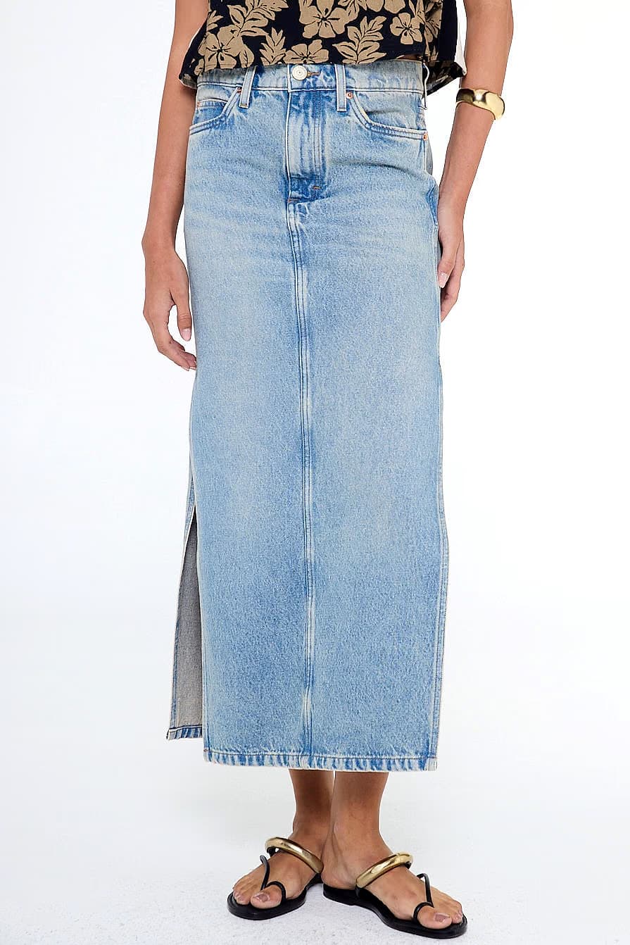 saia jeans longa fenda na lateral — foto 2