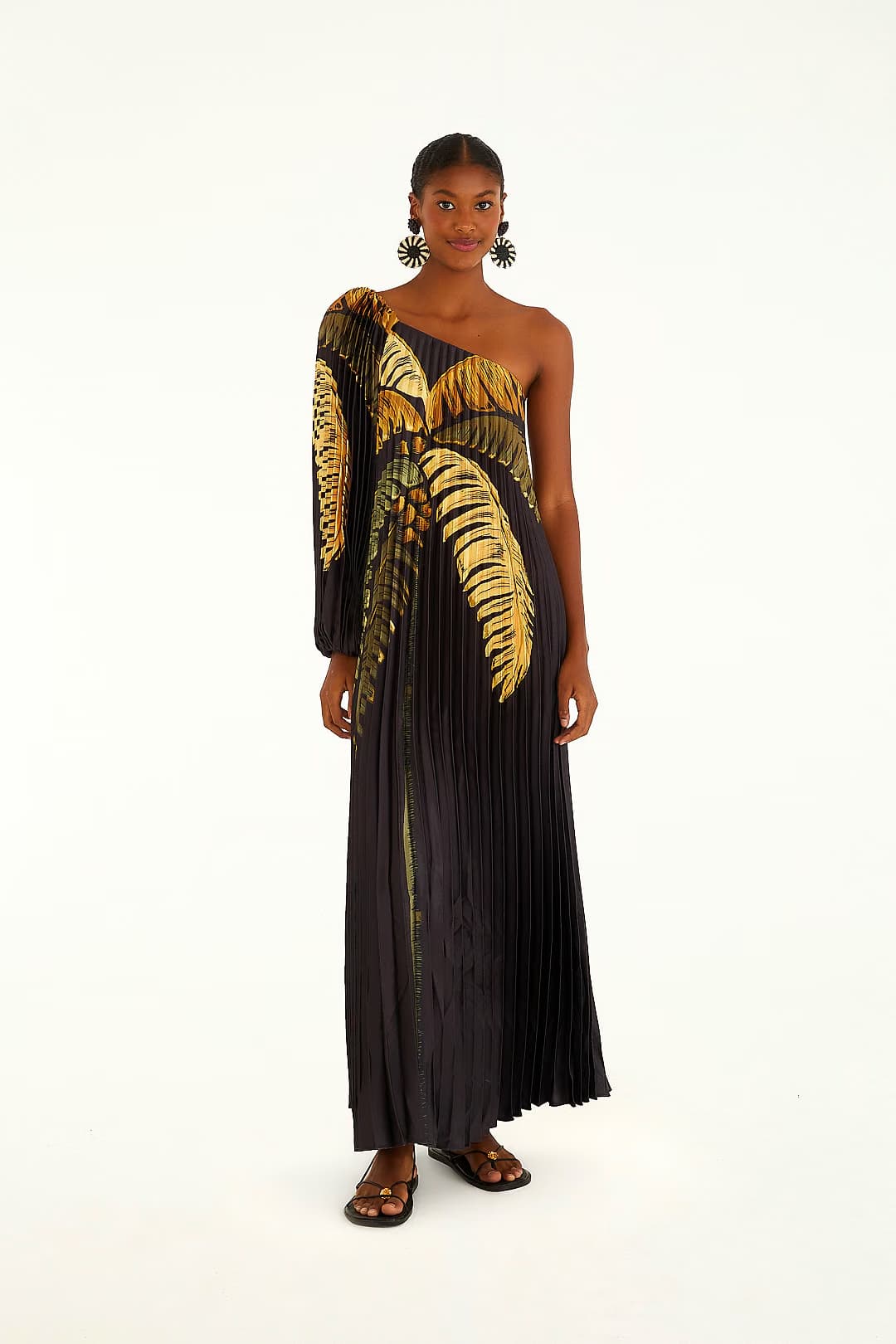 vestido plissado itacaré preto