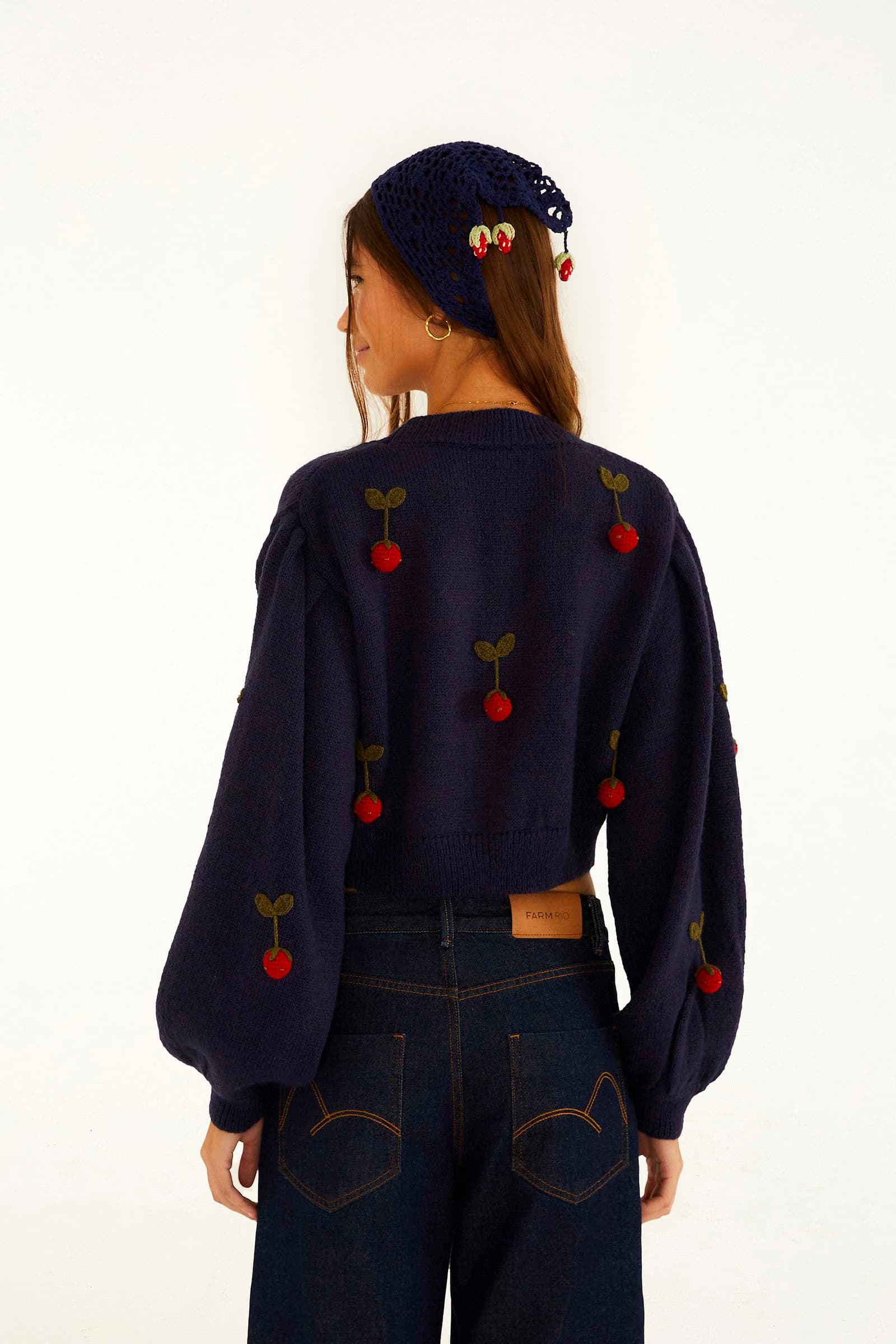 cardigan tricot artesanal morango — foto 4