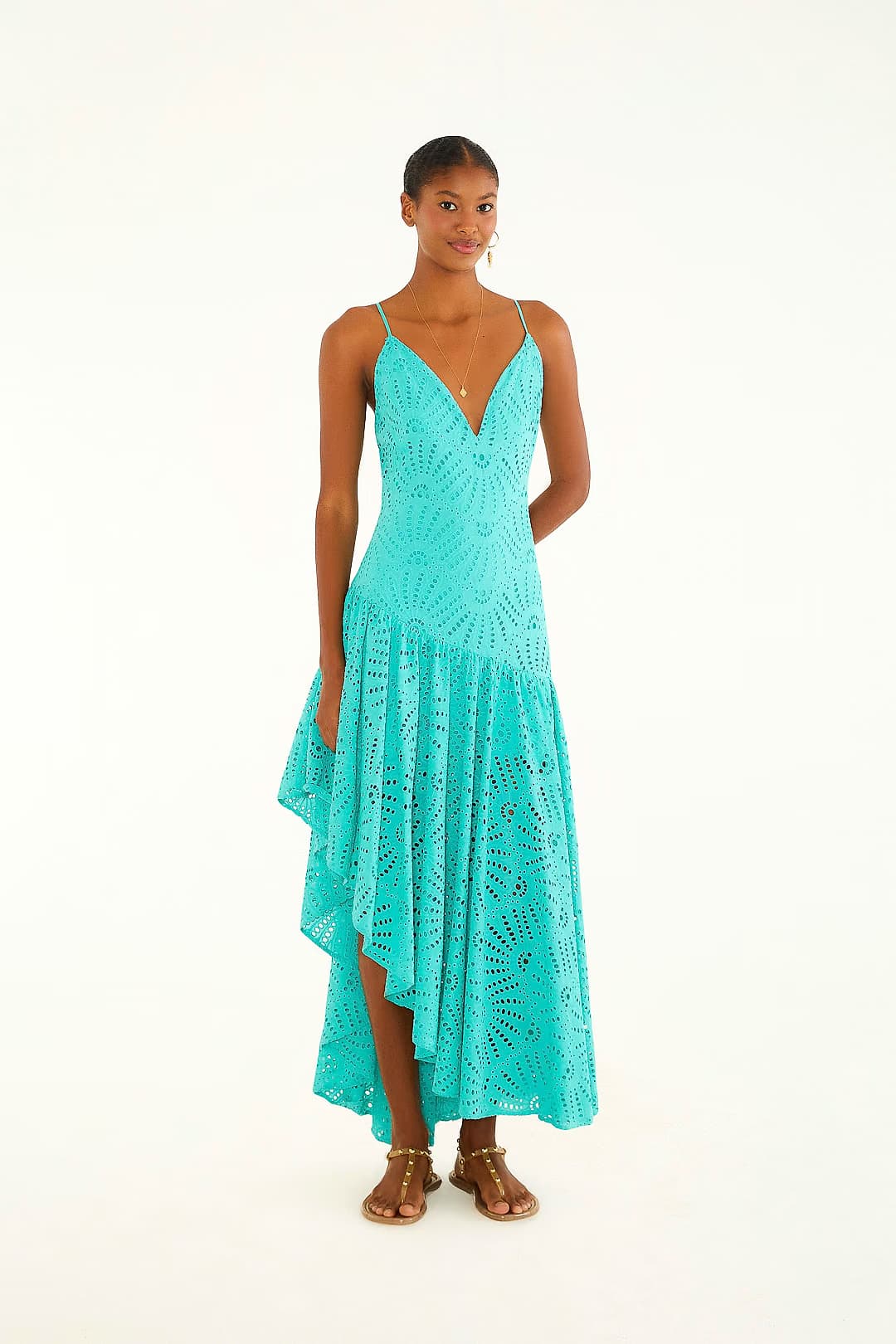 vestido assimétrico laise banana